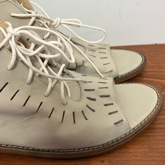 Muse & Cloud Women's Zycro Beige Leather Lace-up Summer Boho Sandals NEW 10 - Picture 6 of 11